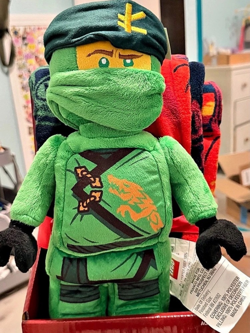 LEGO Ninjago Character Pillow & Throw Set Green & Red NWT